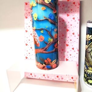 20oz Owl Tumbler with lid and straw.